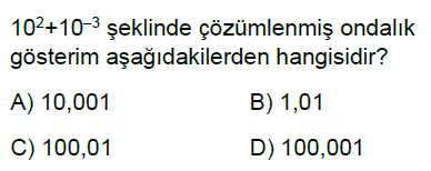 8.Sınıf Üslü İfadeler Çözümleme Online Test