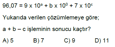 8.Sınıf Üslü İfadeler Çözümleme Online Test