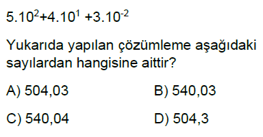 8.Sınıf Üslü İfadeler Çözümleme Online Test