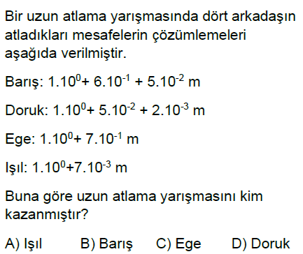 8.Sınıf Üslü İfadeler Çözümleme Online Test