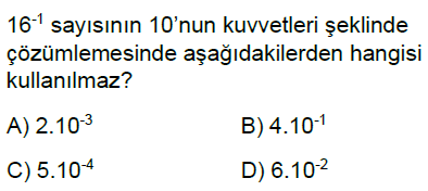 8.Sınıf Üslü İfadeler Çözümleme Online Test