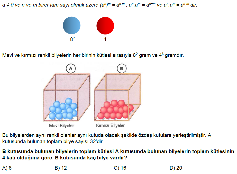 8.Sınıf Çarpanlar ve Katlar ve Üslü ifadeler Online Deneme