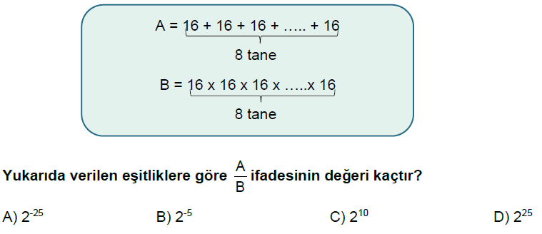 8.Sınıf Çarpanlar ve Katlar ve Üslü ifadeler Online Deneme