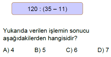 5.Sınıf Bir Sayının Karesi ve Küpü ve Parantezli İşlemler Online Test