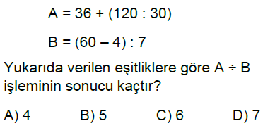 5.Sınıf Bir Sayının Karesi ve Küpü ve Parantezli İşlemler Online Test