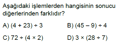 5.Sınıf Bir Sayının Karesi ve Küpü ve Parantezli İşlemler Online Test