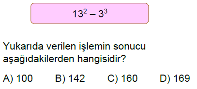 5.Sınıf Bir Sayının Karesi ve Küpü ve Parantezli İşlemler Online Test