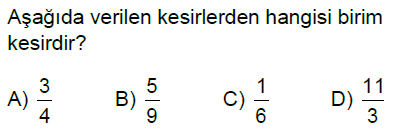 5.Sınıf Kesirler Online Test