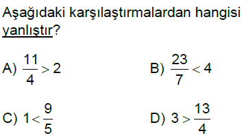 5.Sınıf Kesirler Online Test