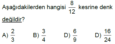 5.Sınıf Kesirler Online Test