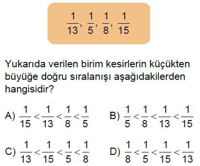 5.Sınıf Kesirler Online Test