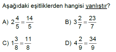 5.Sınıf Kesirler Online Test