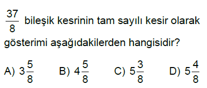 5.Sınıf Kesirler Online Test