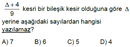 5.Sınıf Kesirler Online Test