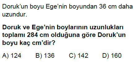 5.Sınıf Doğal Sayı Problemleri Online Test