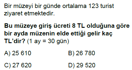 5.Sınıf Doğal Sayı Problemleri Online Test