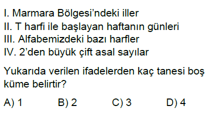 6.Sınıf Kümeler Online Test