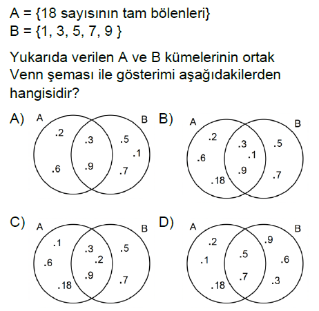 6.Sınıf Kümeler Online Test