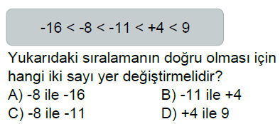 6.Sınıf Tam Sayılar Online Test