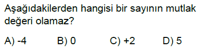 6.Sınıf Tam Sayılar Online Test