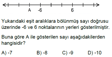 6.Sınıf Tam Sayılar Online Test