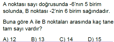 6.Sınıf Tam Sayılar Online Test