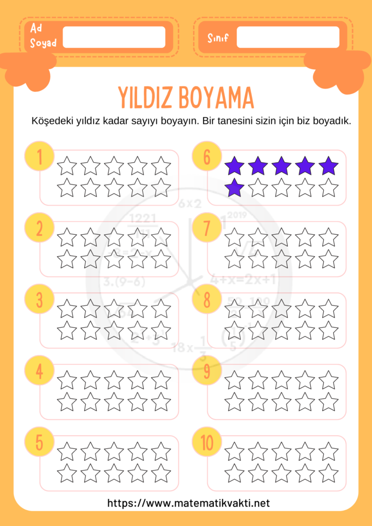 1.Sınıf Sayı Kadar Şekil Boyama Etkinliği