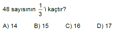 5.Sınıf Kesirlerle Hesaplamalar Online Test