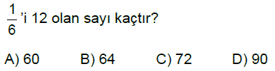 5.Sınıf Kesirlerle Hesaplamalar Online Test