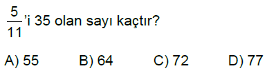 5.Sınıf Kesirlerle Hesaplamalar Online Test