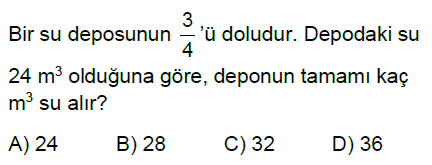 5.Sınıf Kesirlerle Hesaplamalar Online Test