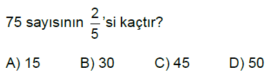 5.Sınıf Kesirlerle Hesaplamalar Online Test