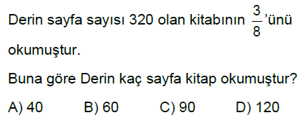 5.Sınıf Kesirlerle Hesaplamalar Online Test