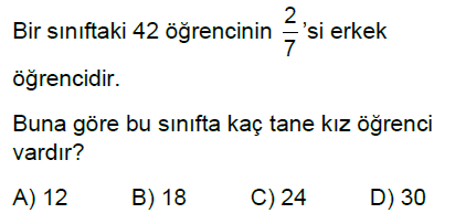 5.Sınıf Kesirlerle Hesaplamalar Online Test