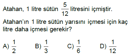 5.Sınıf Kesirlerle Toplama ve Çıkarma İşlemi Online Test