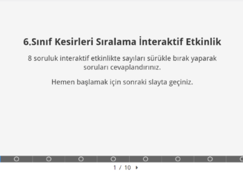 6.Sınıf Kesirleri Sıralama İnteraktif Etkinlik 11 6.sınıf Kesirleri Sıralama İnteraktif Etkinlik