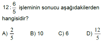 6.Sınıf Kesirlerle Çarpma ve Bölme İşlemi Online Test