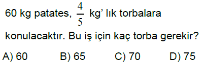 6.Sınıf Kesirlerle Çarpma ve Bölme İşlemi Online Test