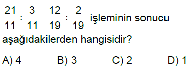 6.Sınıf Kesirlerle Çarpma ve Bölme İşlemi Online Test