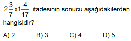 6.Sınıf Kesirlerle Çarpma ve Bölme İşlemi Online Test