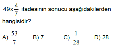 6.Sınıf Kesirlerle Çarpma ve Bölme İşlemi Online Test