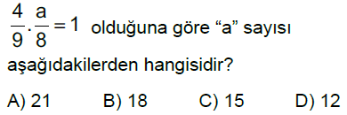 6.Sınıf Kesirlerle Çarpma ve Bölme İşlemi Online Test