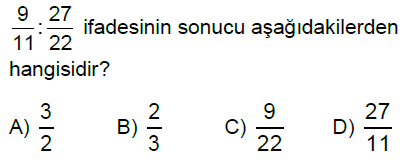 6.Sınıf Kesirlerle Çarpma ve Bölme İşlemi Online Test