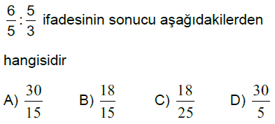 6.Sınıf Kesirlerle Çarpma ve Bölme İşlemi Online Test