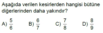 6.Sınıf Kesirler Online Test