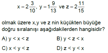 6.Sınıf Kesirler Online Test