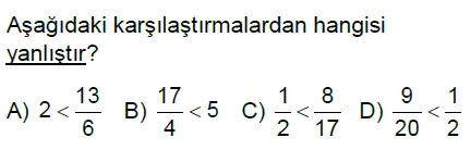 6.Sınıf Kesirler Online Test