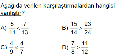 6.Sınıf Kesirler Online Test