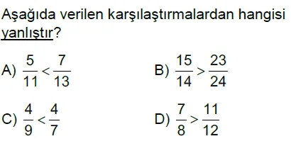 6.Sınıf Kesirler Online Test
