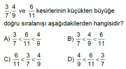 6.Sınıf Kesirler Online Test